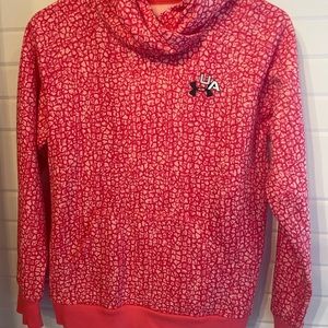 New UNDER ARMOUR - GIRLS RIVAL PRINT HOODIE FLEECE TOP